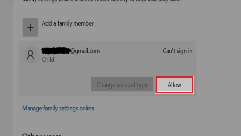 Nhấp vào ô Cho phép (Allow)
