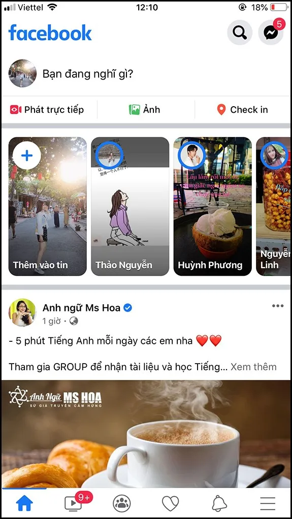 Lúc này bạn có thể mở ứng dụng Facebook