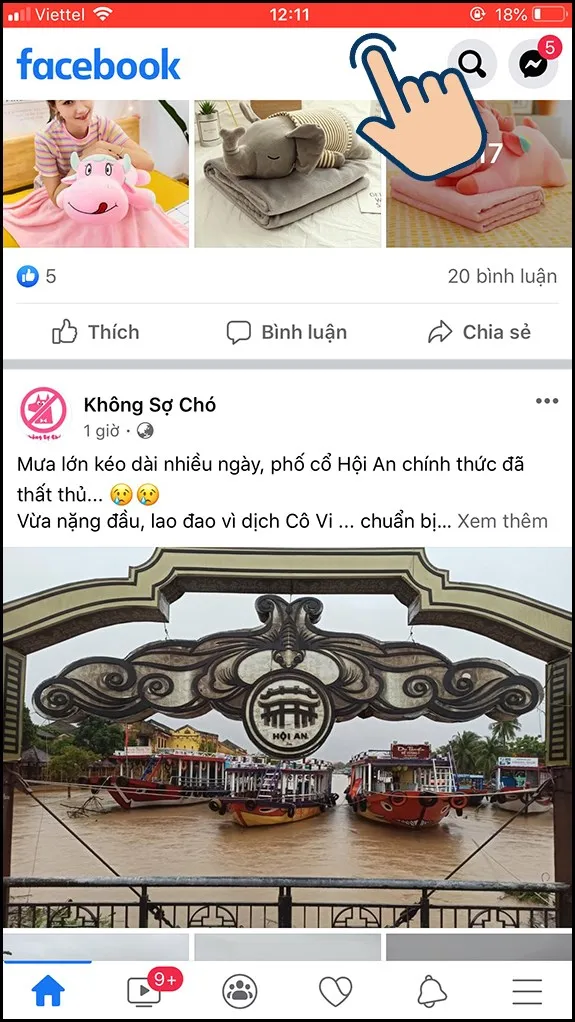 Sau đó các bạn sẽ thấy thanh trạng thái trên iPhone của bạn có màu đỏ.