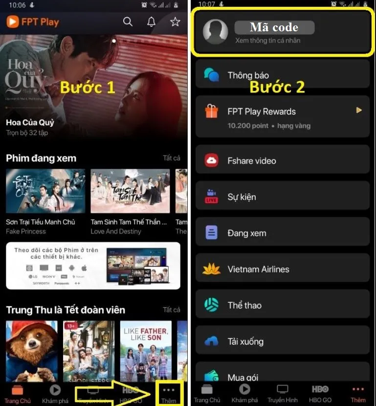 Cách nhập code FPT Play