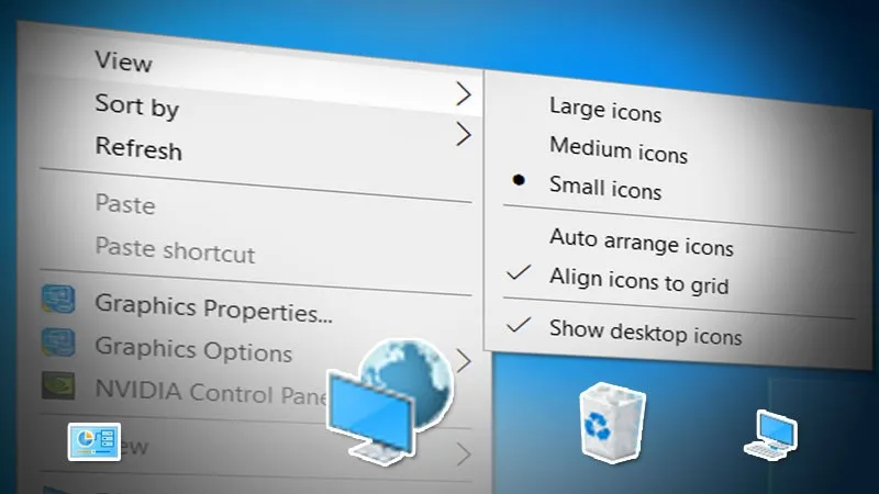 Cách điều chỉnh kích thước biểu tượng trên desktop