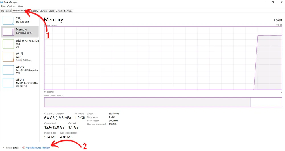 Theo dõi tiến trình qua Resource Monitor