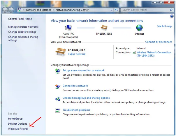 Tắt firewall cho mạng LAN
