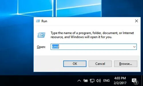 Mở Command Prompt để quét IP trong mạng LAN