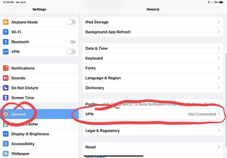 Danh sách VPN profile trên iPhone