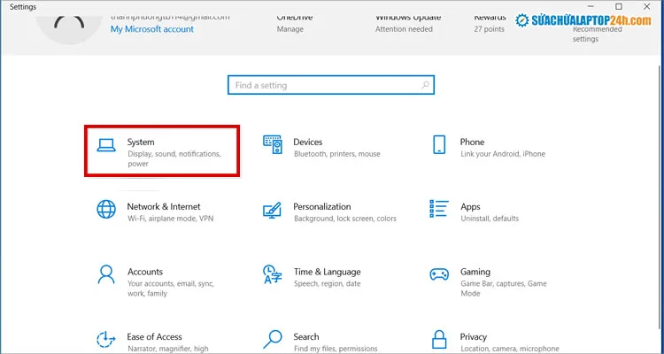 Cài đặt chế độ Sleep qua Settings