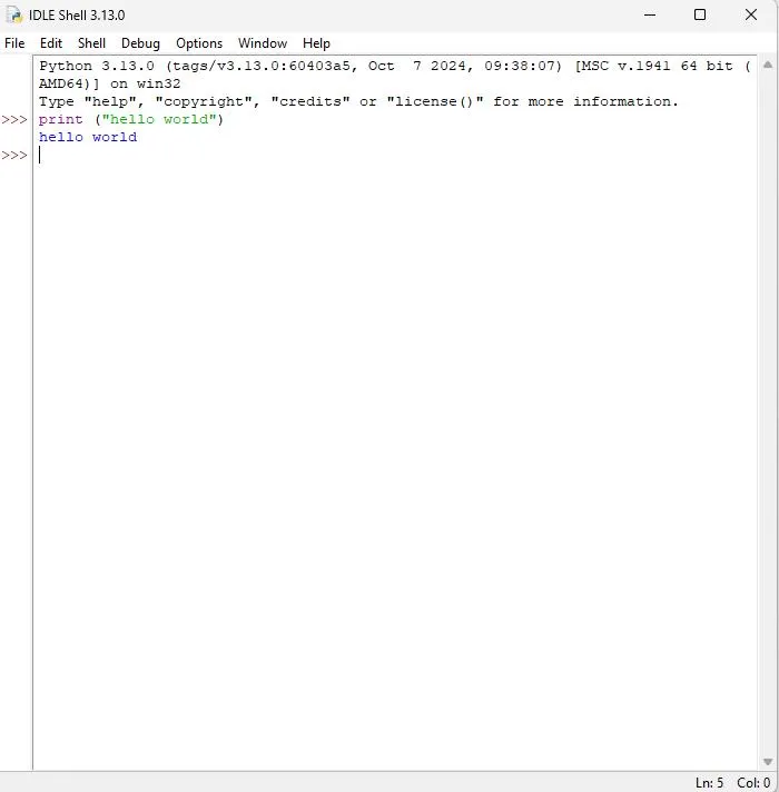 Sử dụng IDLE Python