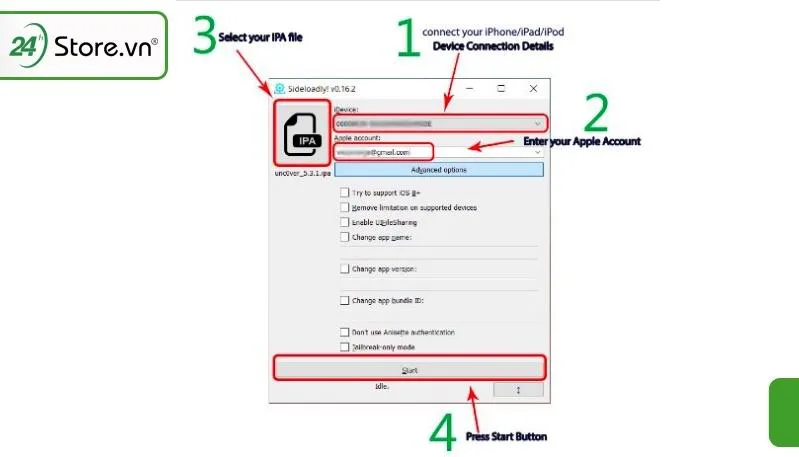 Cài file IPA trên iPhone với Sideloadly