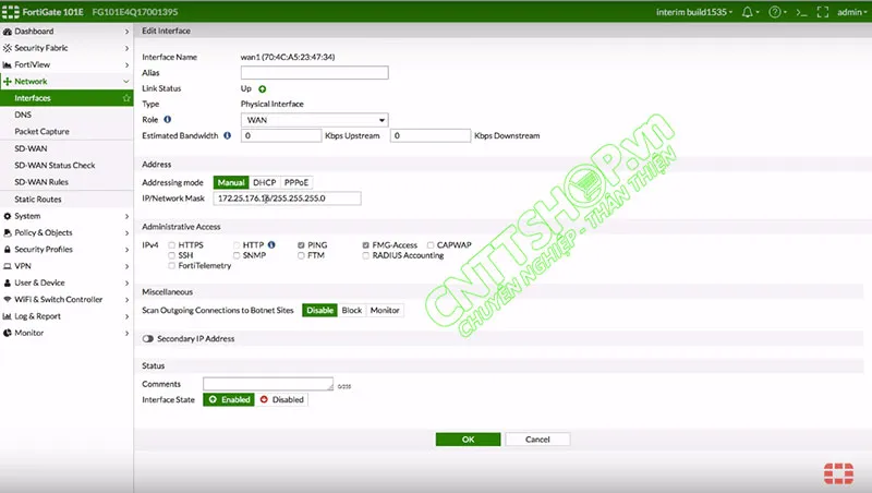 Cấu hình cổng WAN