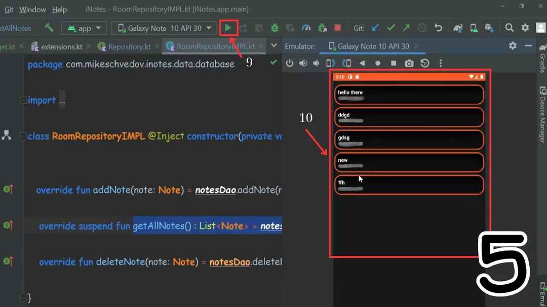 Chạy thử nghiệm app sau khi tạo widget
