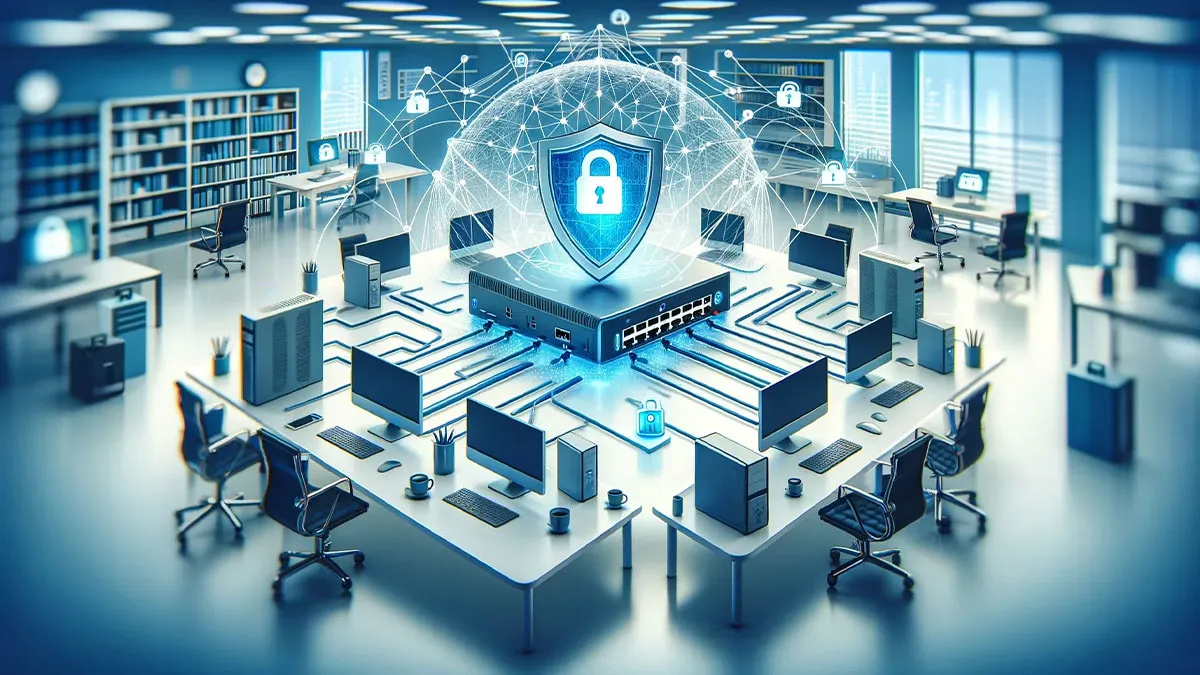 Sơ đồ kết nối các thiết bị trong mạng cục bộ để chia sẻ tài liệu