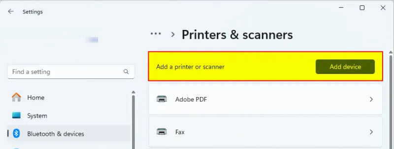 Tìm kiếm máy in được chia sẻ tự động