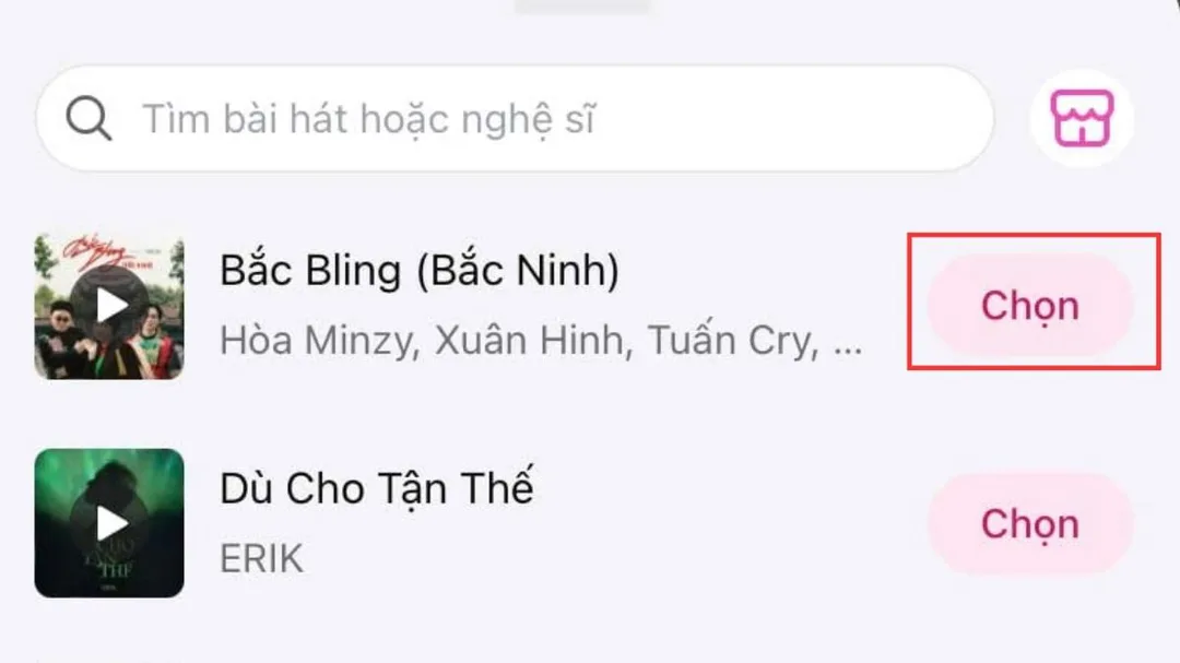 Chọn bài hát và hoàn tất thêm nhạc nền trên iPhone
