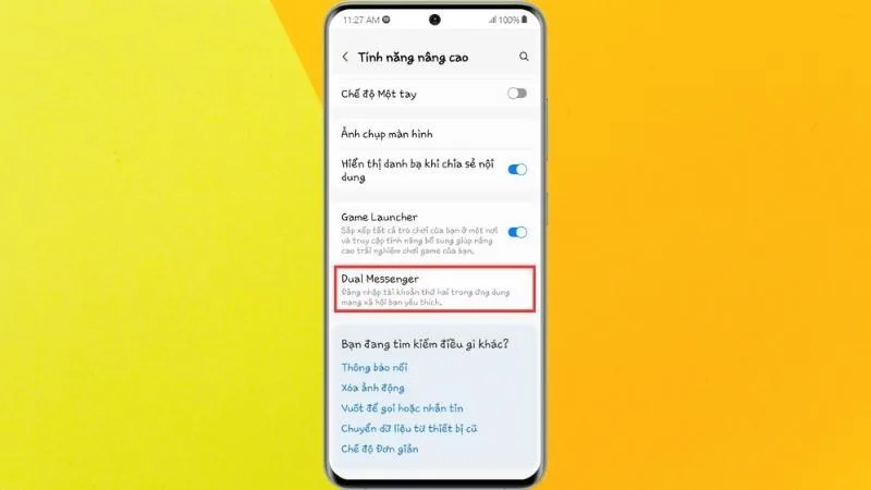 Chọn mục Dual Messenger