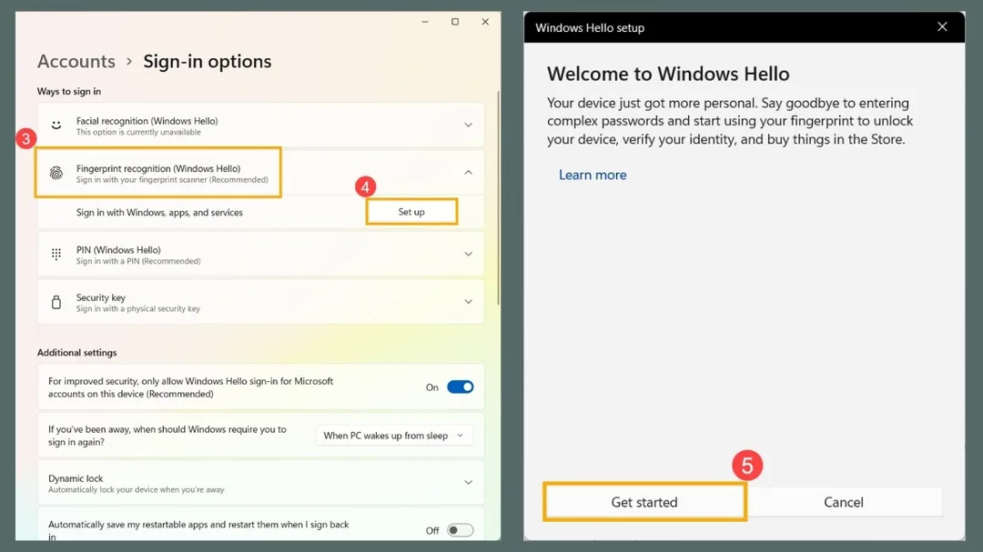 Chọn Set up trên Windows 11