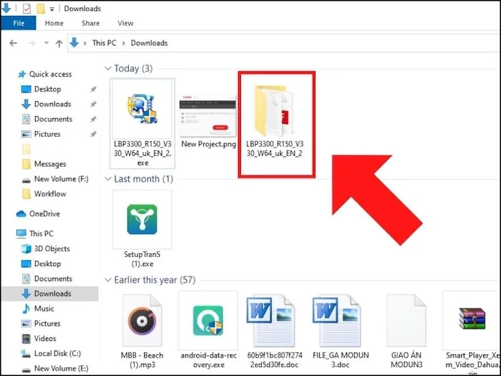 Chọn thư mục vừa giải nén