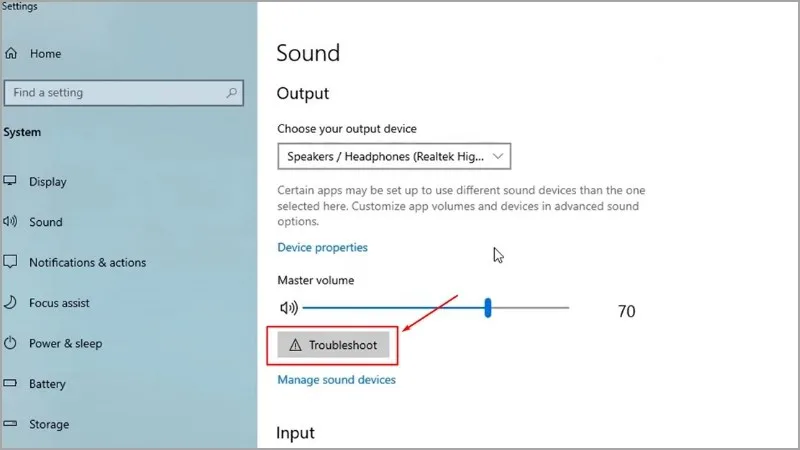 Chọn Troubleshoot và làm theo hướng dẫn để máy tự động quét