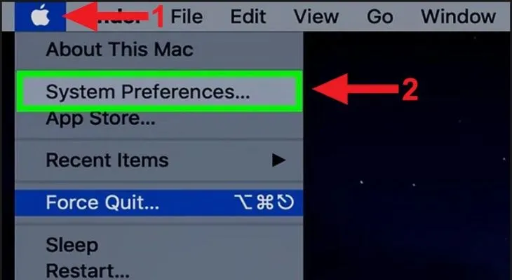 Bạn hãy chọn System Preferences để mở tùy chỉnh hệ thống
