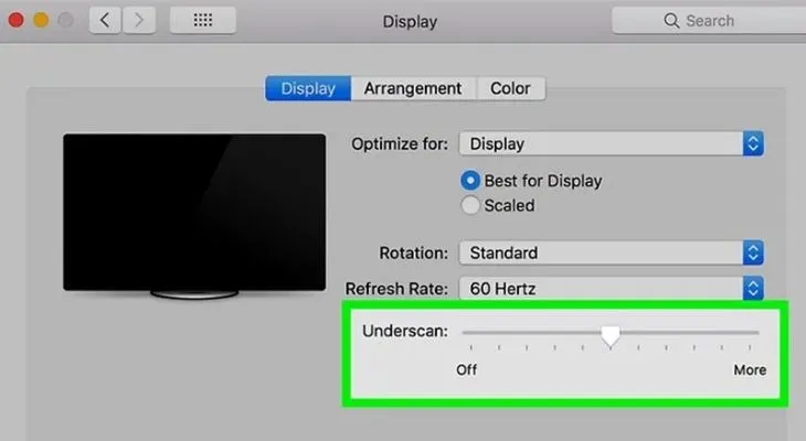 Bạn hãy kéo con trượt qua lại để chỉnh tỉ lệ màn hình phù hợp