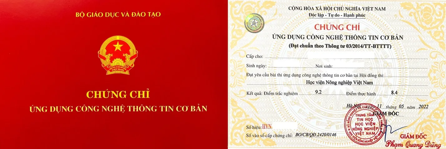 Chứng chỉ ứng dụng công nghệ thông tin (CNTT) cơ bản