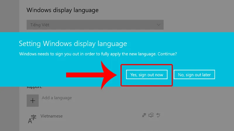 Đăng xuất để áp dụng ngôn ngữ mới