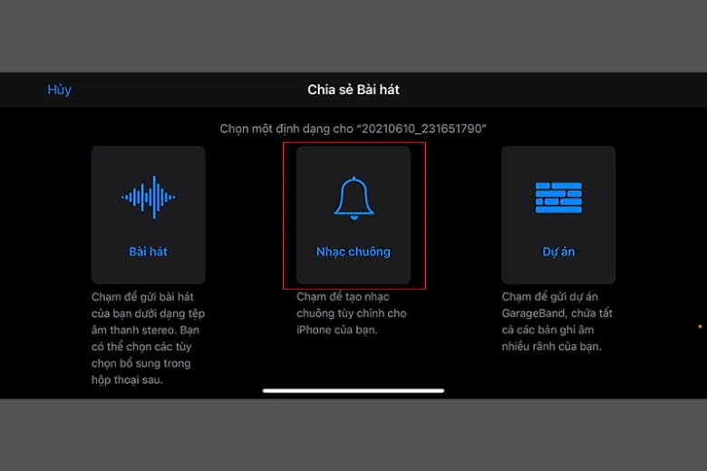 Đặt tên cho đoạn nhạc báo thức mới để dễ dàng quản lý trong danh sách âm thanh hệ thống