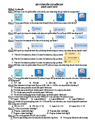 đề cương ôn tập tin học lớp 4 kì 2 mới nhất 2026