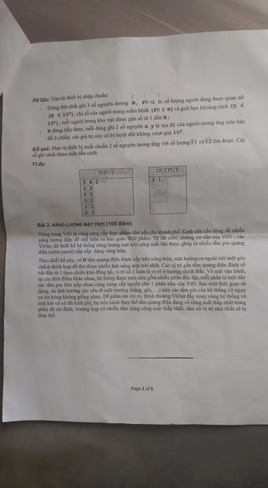 Đề thi Olympic tin học sinh viên Việt Nam khối chuyên tin năm 2021 - Trang số 2