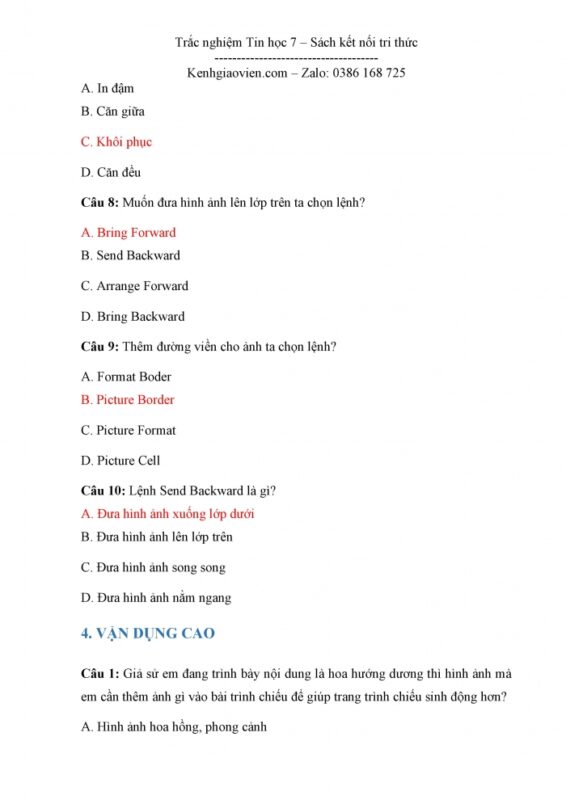 Trắc Nghiệm Tin Học Bài 11 Lớp 11: Kiến Thức Về Bài Trình Chiếu