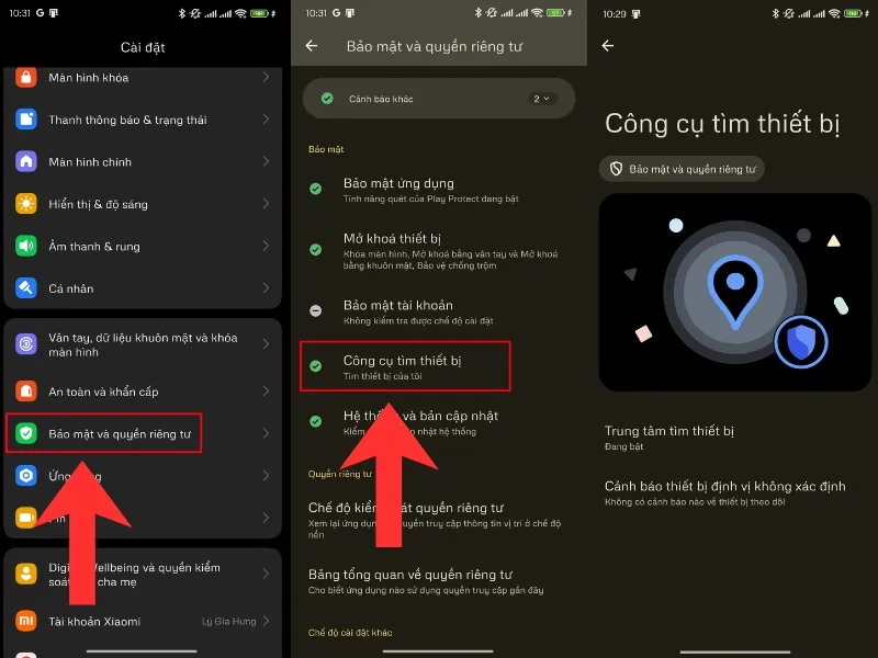 Thiết lập công cụ tìm kiếm điện thoại Android trong phần quản lý quyền riêng tư