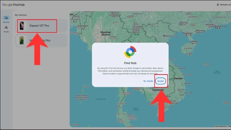 Quá trình hệ thống kết nối và xác định tọa độ của máy mục tiêu