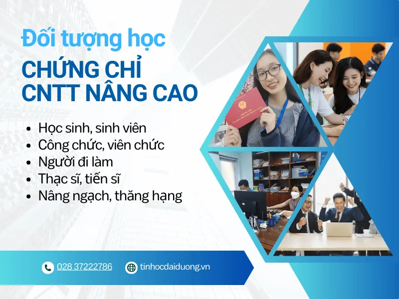 Đối tượng cần sở hữu chứng chỉ tin học nâng cao trong môi trường làm việc hiện đại