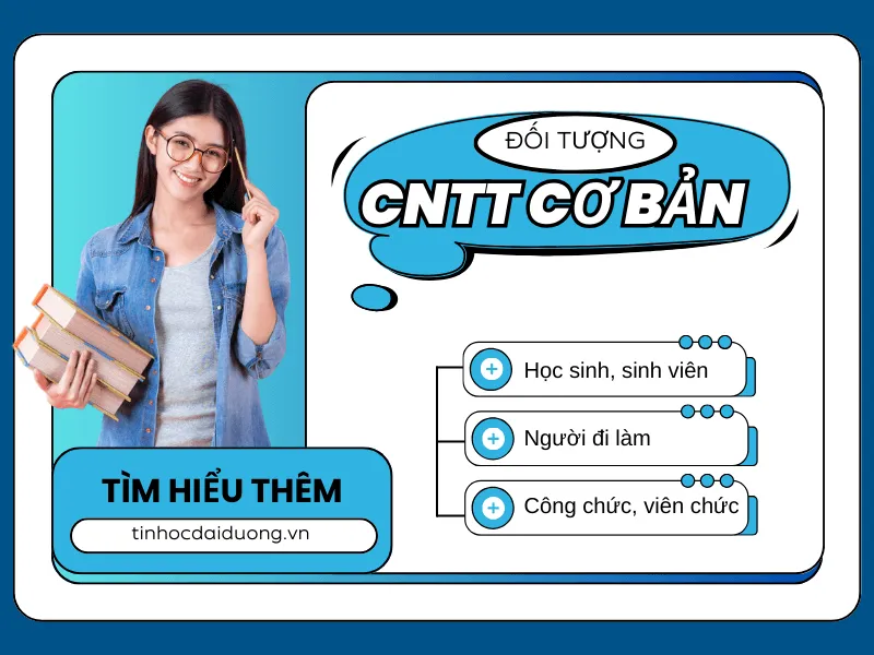 Đối tượng học chứng chỉ tin học cơ bản là học sinh sinh viên người đi làm