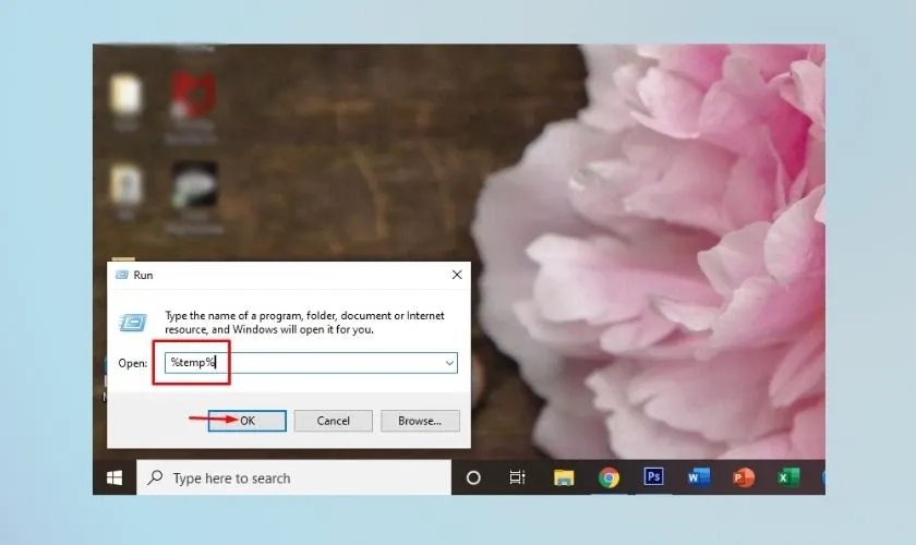 Mở thư mục Temp
