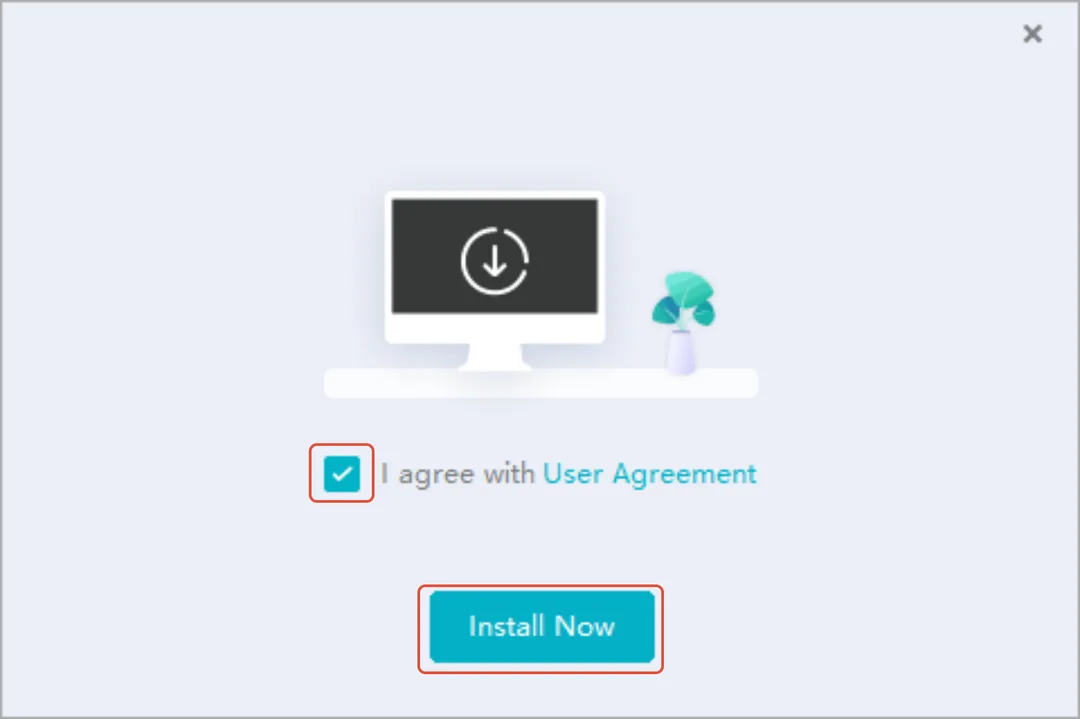 Đồng ý User Agreement và nhấn Install Now