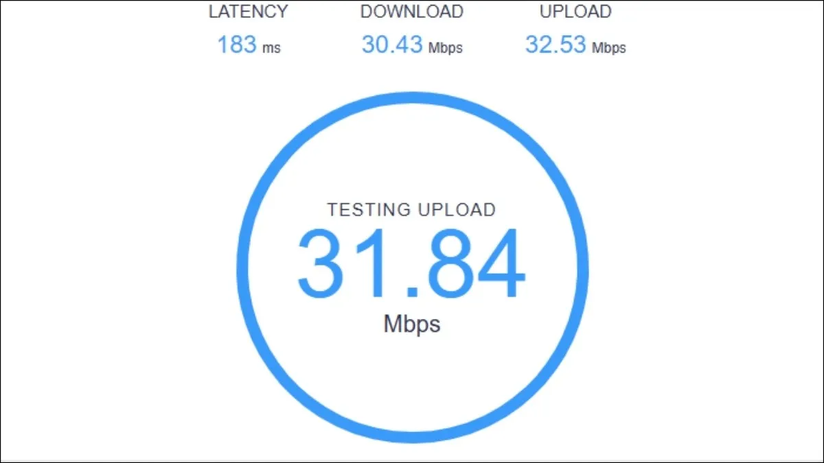 Kết quả kiểm tra trên Speedcheck.org