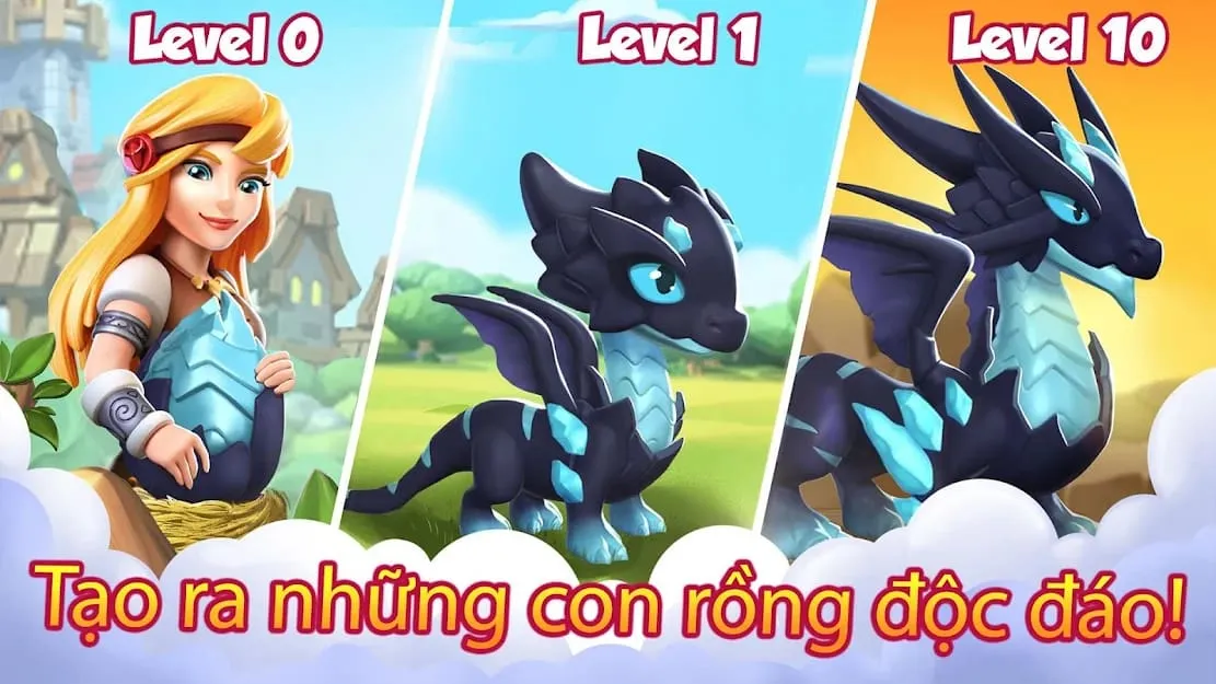 Giao diện sảnh chờ rực rỡ trong Dragon Mania Legends Mod APK