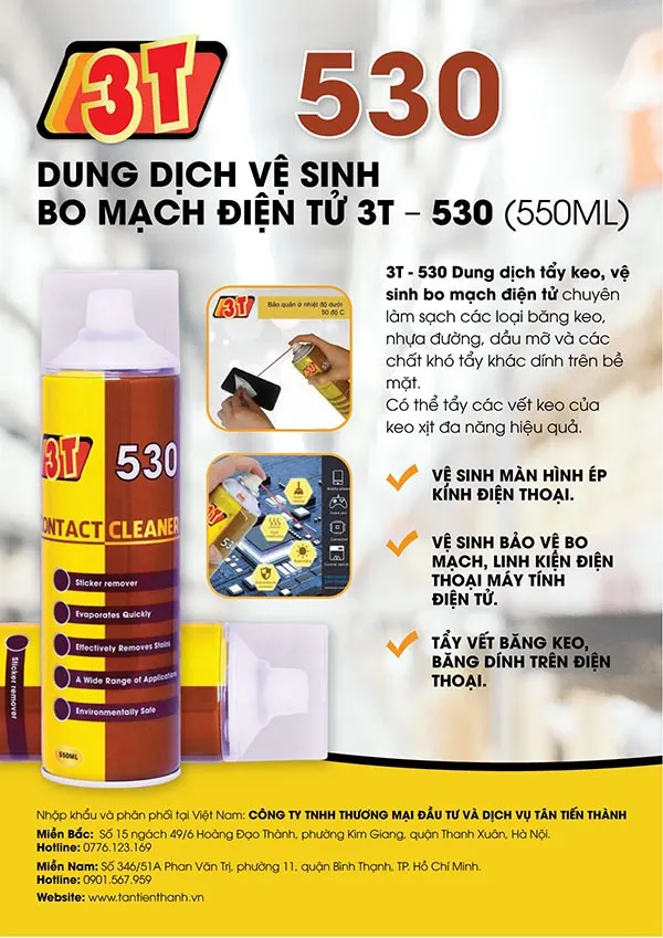 chai xịt bo mạch điện tử 3t 530