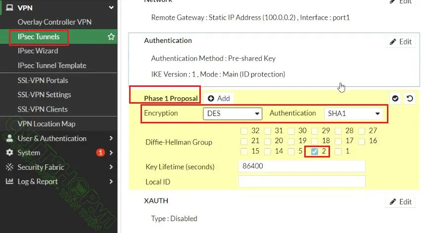 Thiết lập các thông số Phase 1 Proposal