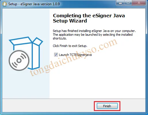 Kết thúc cài đặt eSigner