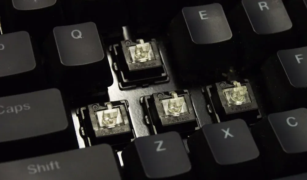 Flaretech optical switches on keyboard