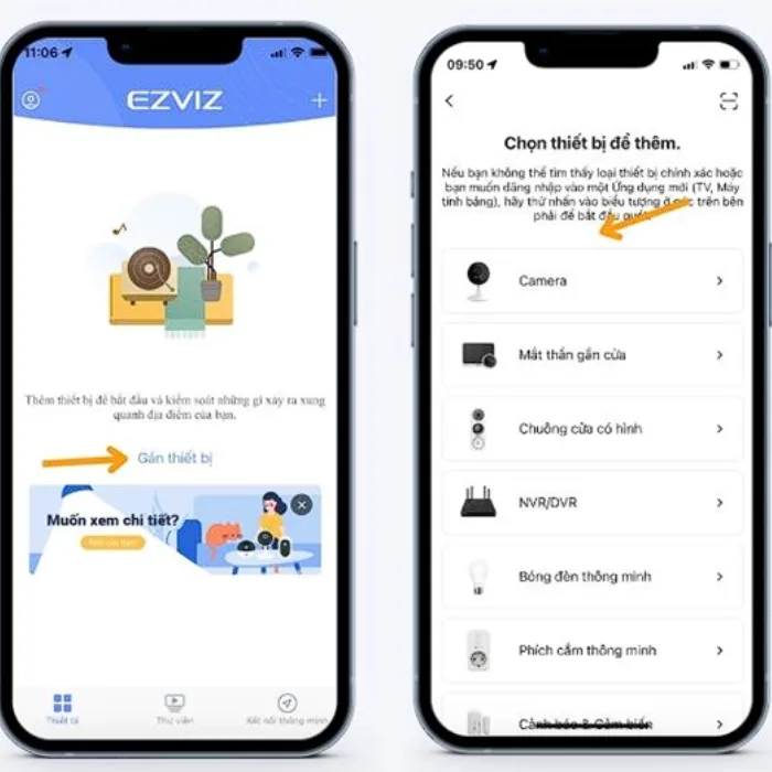 Gán thiết bị trên ứng dụng EZVIZ