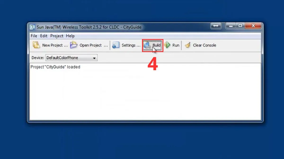 Sử dụng phần mềm giả lập Java trên PC - Sun Java Wireless Toolkit bước 4