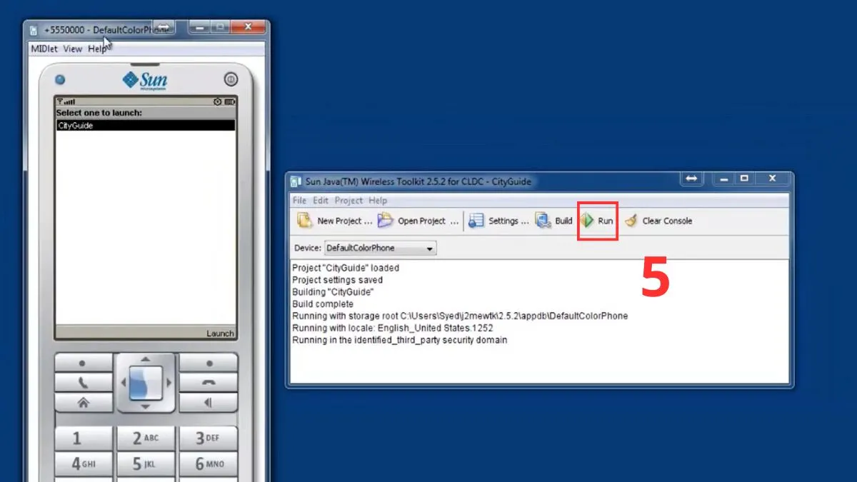 Sử dụng phần mềm giả lập Java trên PC - Sun Java Wireless Toolkit bước 5