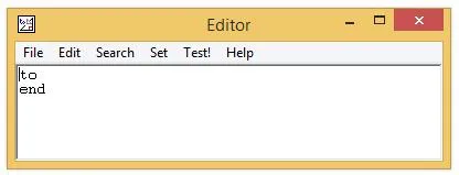 Giao diện cửa sổ biên tập thủ tục trong phần mềm lập trình Logo