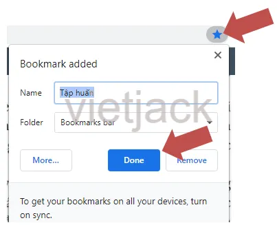Giao diện hướng dẫn lưu dấu trang trên trình duyệt web