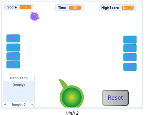 Giao diện nạp số vào súng trong đề thi tin học trẻ tiểu học