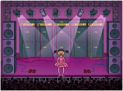 Giao diện sân khấu Concert và nhân vật Ballerina trong bài tập 33