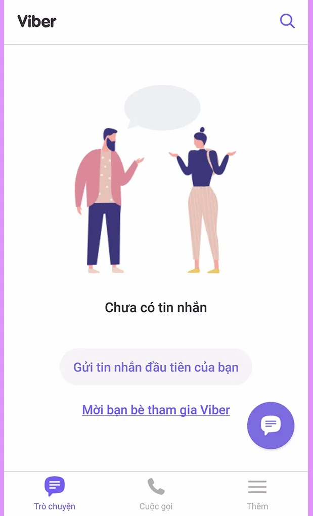 Giao diện Viber sẵn sàng sử dụng