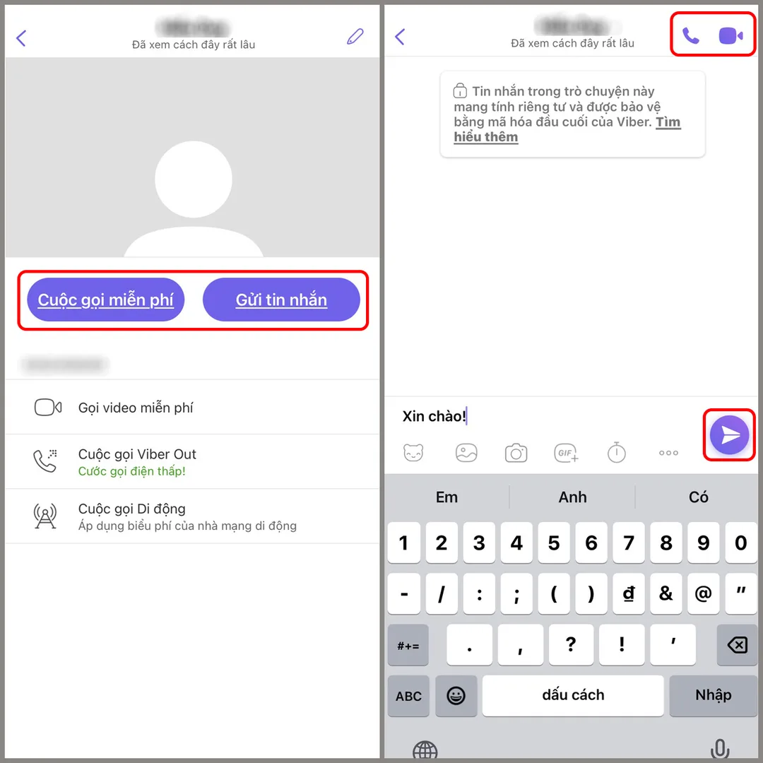 Giao diện Viber sau khi đăng ký thành công